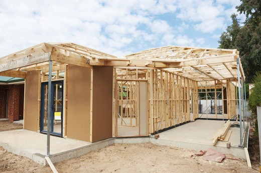 New home construction framing.